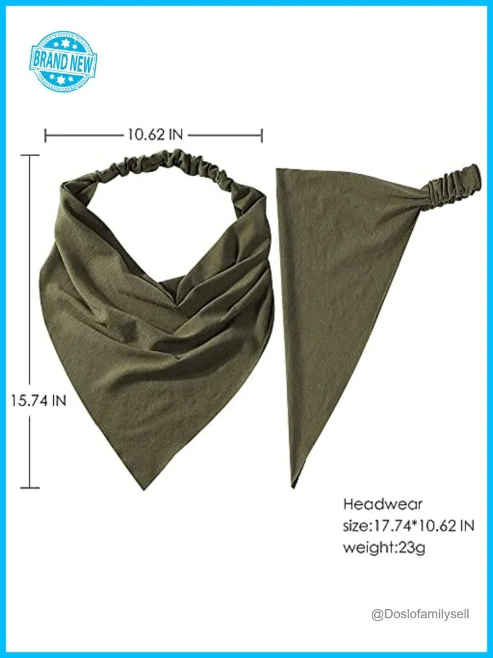 6 Pack Pre-Tied Triangle Hair Scarves with Clips Non Slip Headband